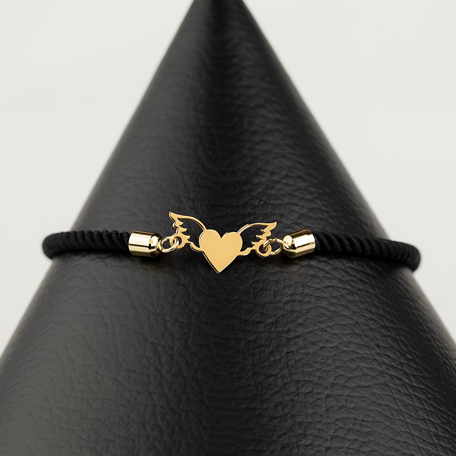 دستبند طلا 18عیار زنانه بافت قلب 0.640 گرم