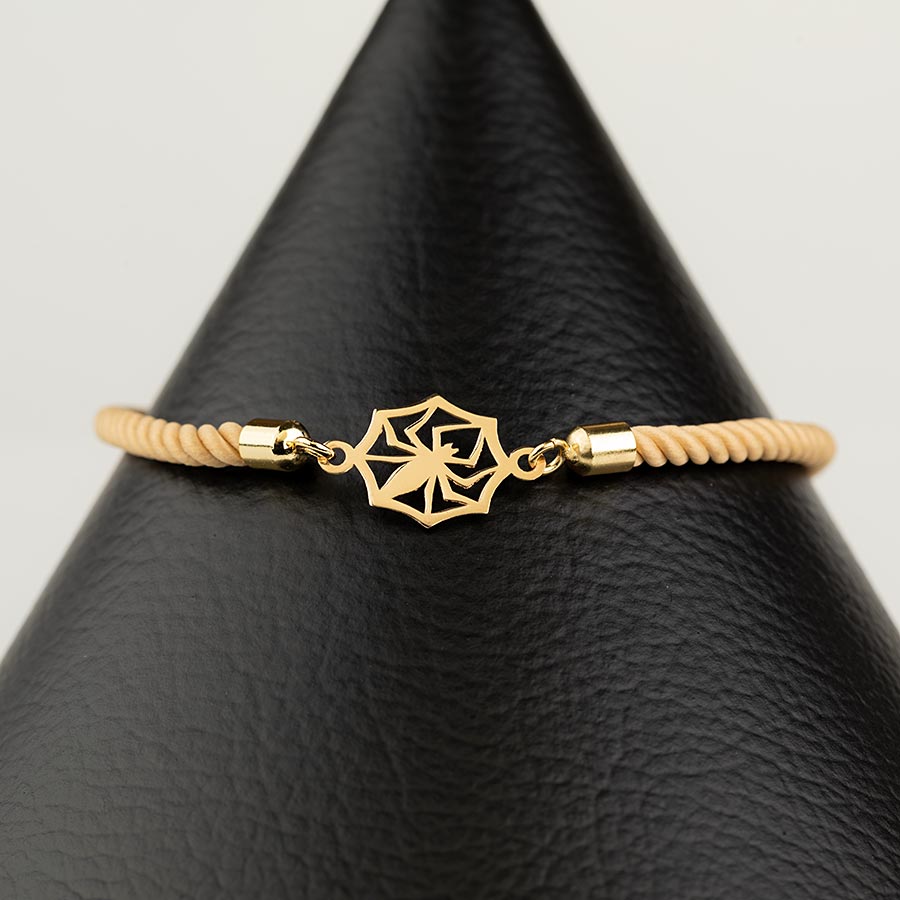 دستبند طلا زنانه بافت عنکبوت