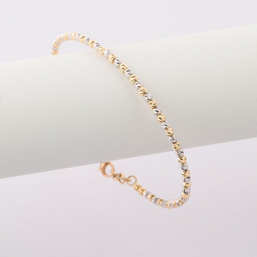 دستبند طلا زنانه دوریکا تراش دورنگ