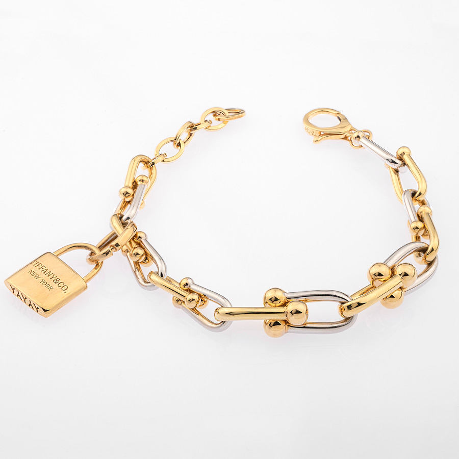 دستبند طلا زنانه تیفانی زرد طرح قفل