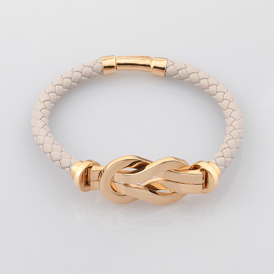 دستبند طلا  زنانه چرم امگا