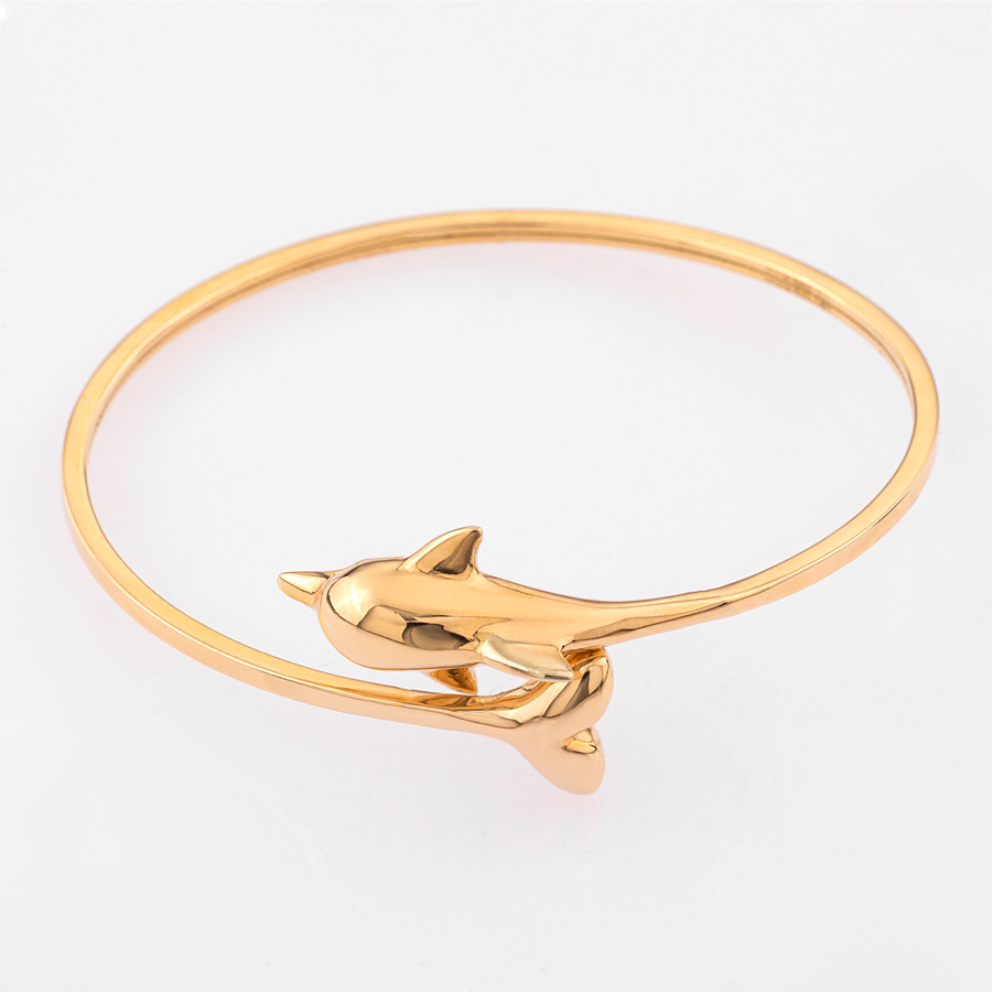دستبند طلا زنانه النگویی دلفینی