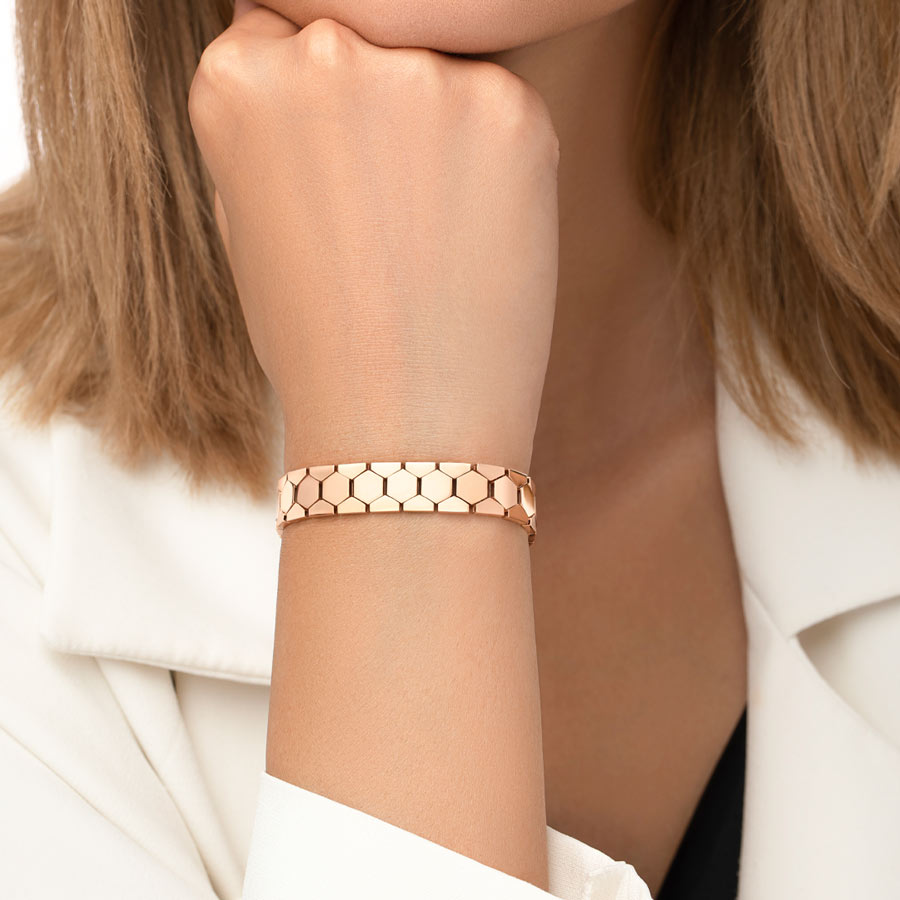 دستبند طلا زنانه الهیه طرح زنبوری