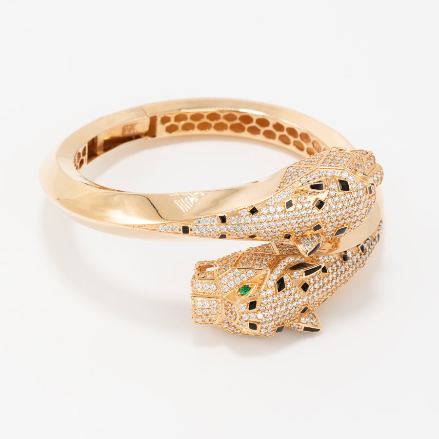 دستبند طلا زنانه بنگل پنتر کارتیه