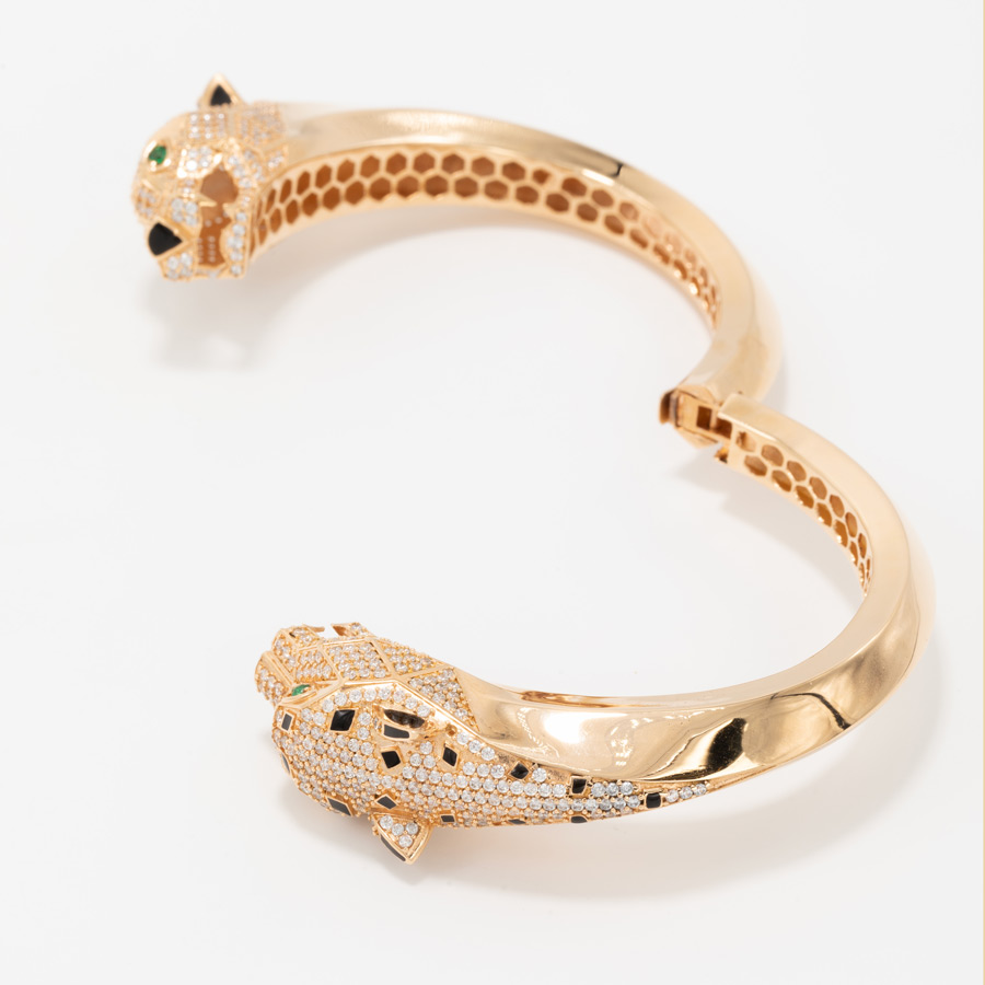 دستبند طلا زنانه بنگل پنتر کارتیه