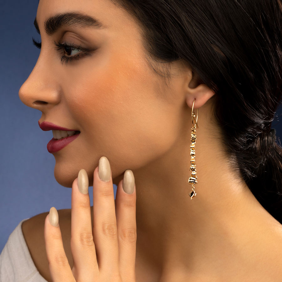 گوشواره طلا زنانه دست ساز تبسم