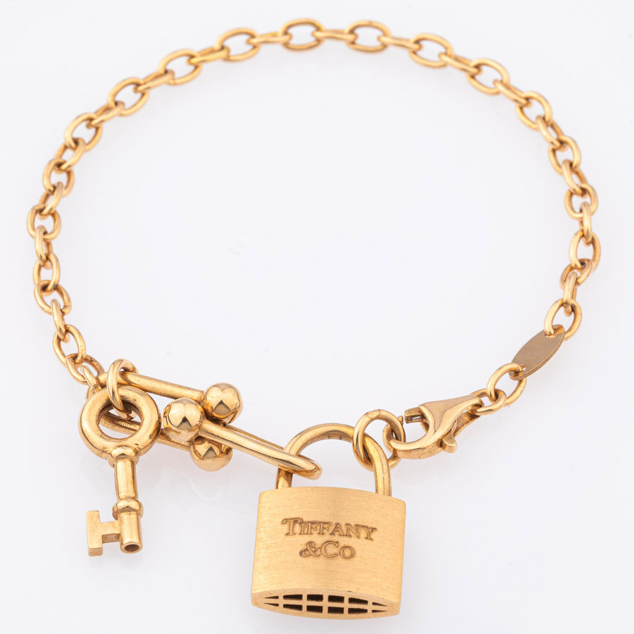 دستبند طلا زنانه تیفانی آویز قفل