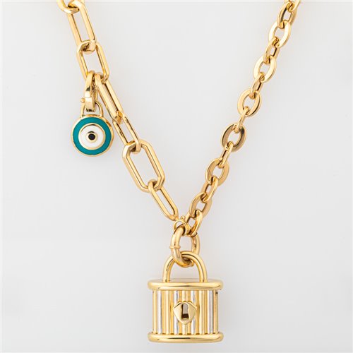 گردنبند طلا زنانه قفل و کلید 