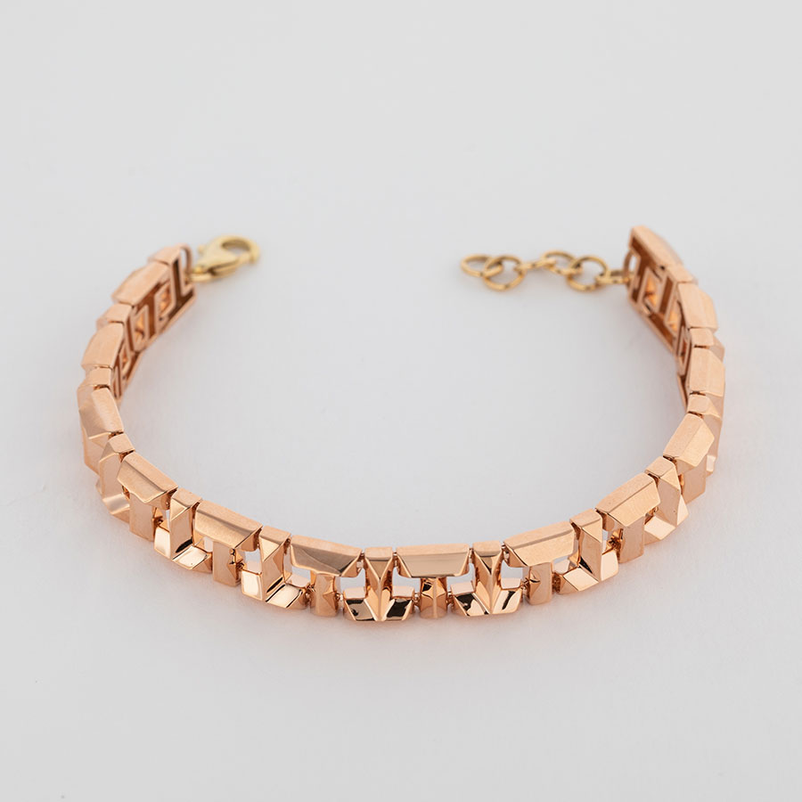 دستبند طلا زنانه تیفانی رزگلد طرح خاص