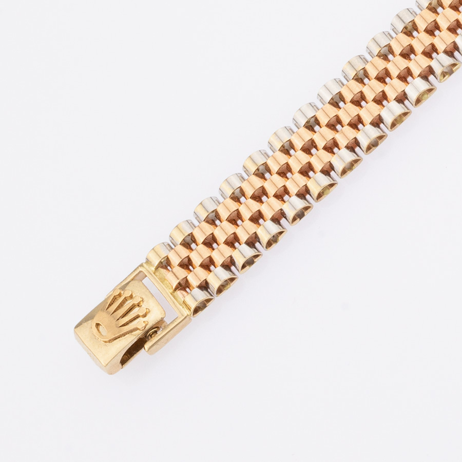 دستبند طلا  زنانه رولکس 5 رج دورنگ